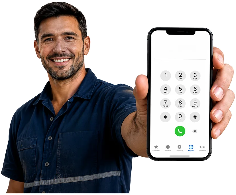 Plumber answering a Greenwich enquiry by phone
