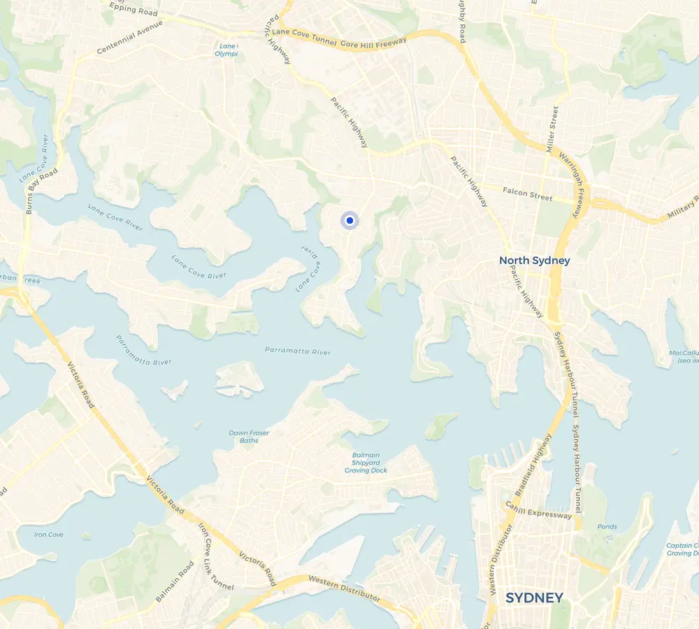 Map of the Greenwich service area and the surrounding Lower North Shore, showing Greenwich and the nearby streets we cover.